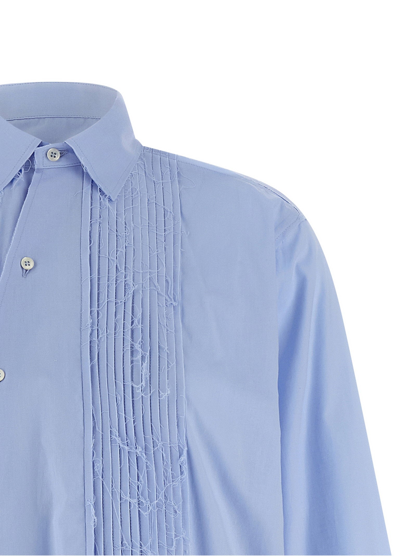 Maison Jejia Crazy Smoking Plissée Shirt — light blue, view 3