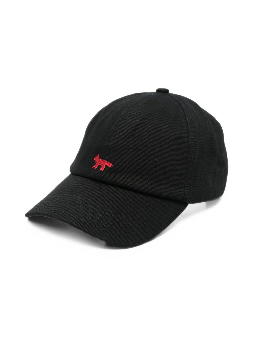 Maison Kitsuné Fox-Patch Cotton Baseball Cap — Black by Maison Kitsune