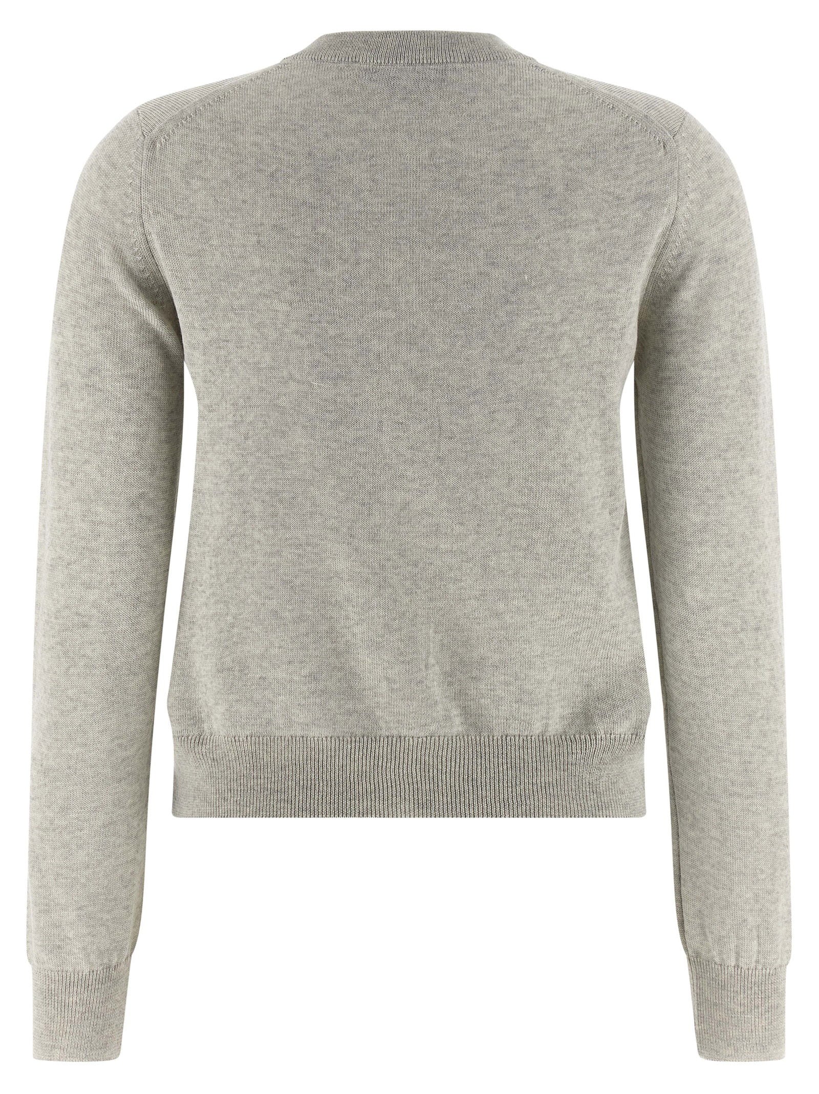 Maison Kitsuné Extrafine Wool Baby Fox Patch Cardigan — Beige, view 2