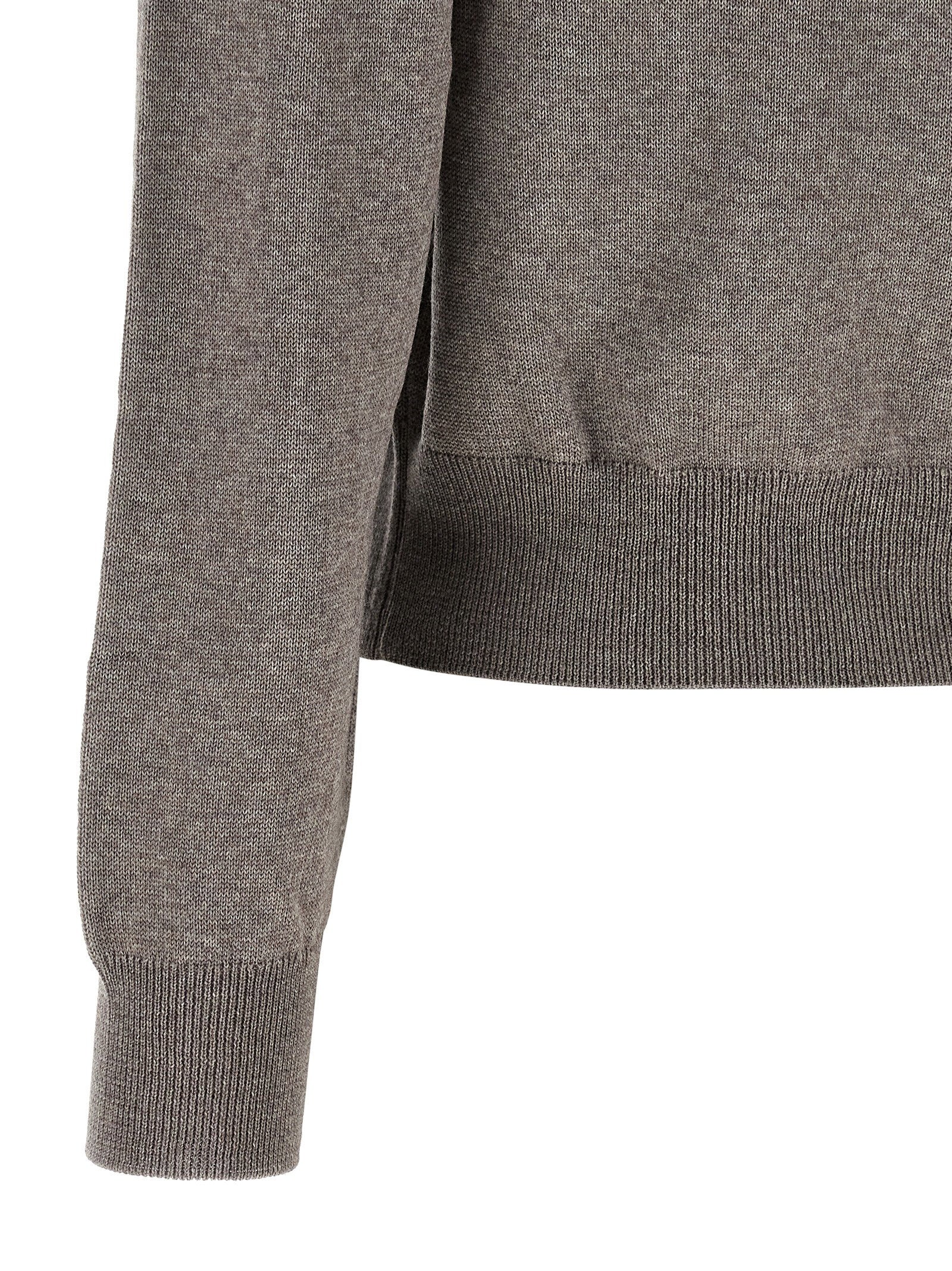 Maison Kitsuné Double Fox Head Embroidered Cardigan — Gray, view 4