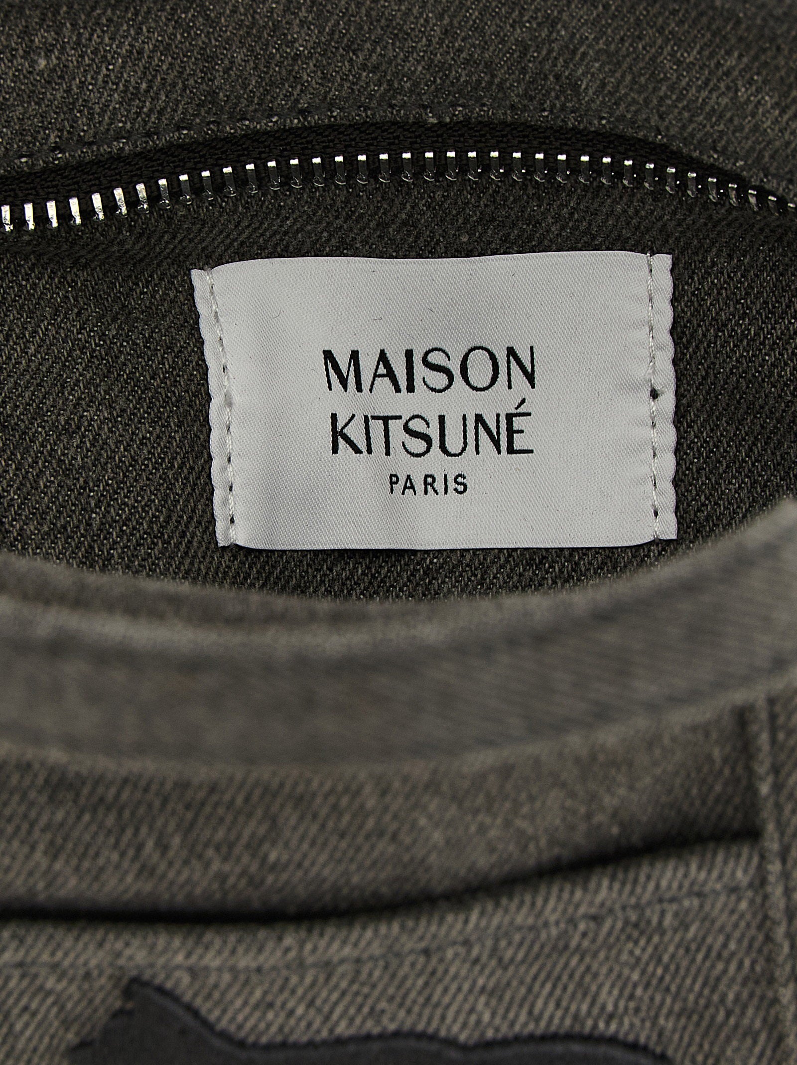 Maison Kitsuné Profile Fox Canvas Bag — Grey, view 4