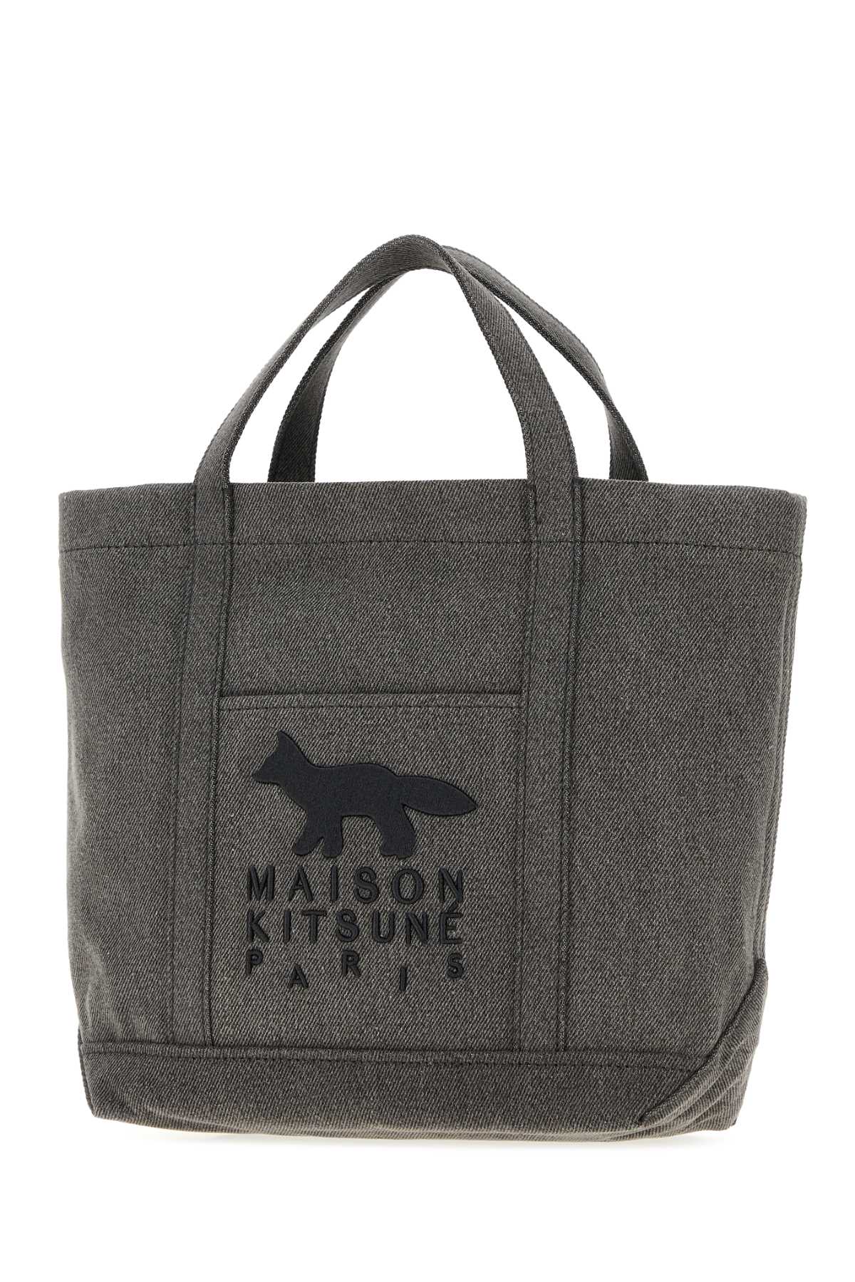 Maison Kitsune Profile Fox Tote Bag — Gray, view 2