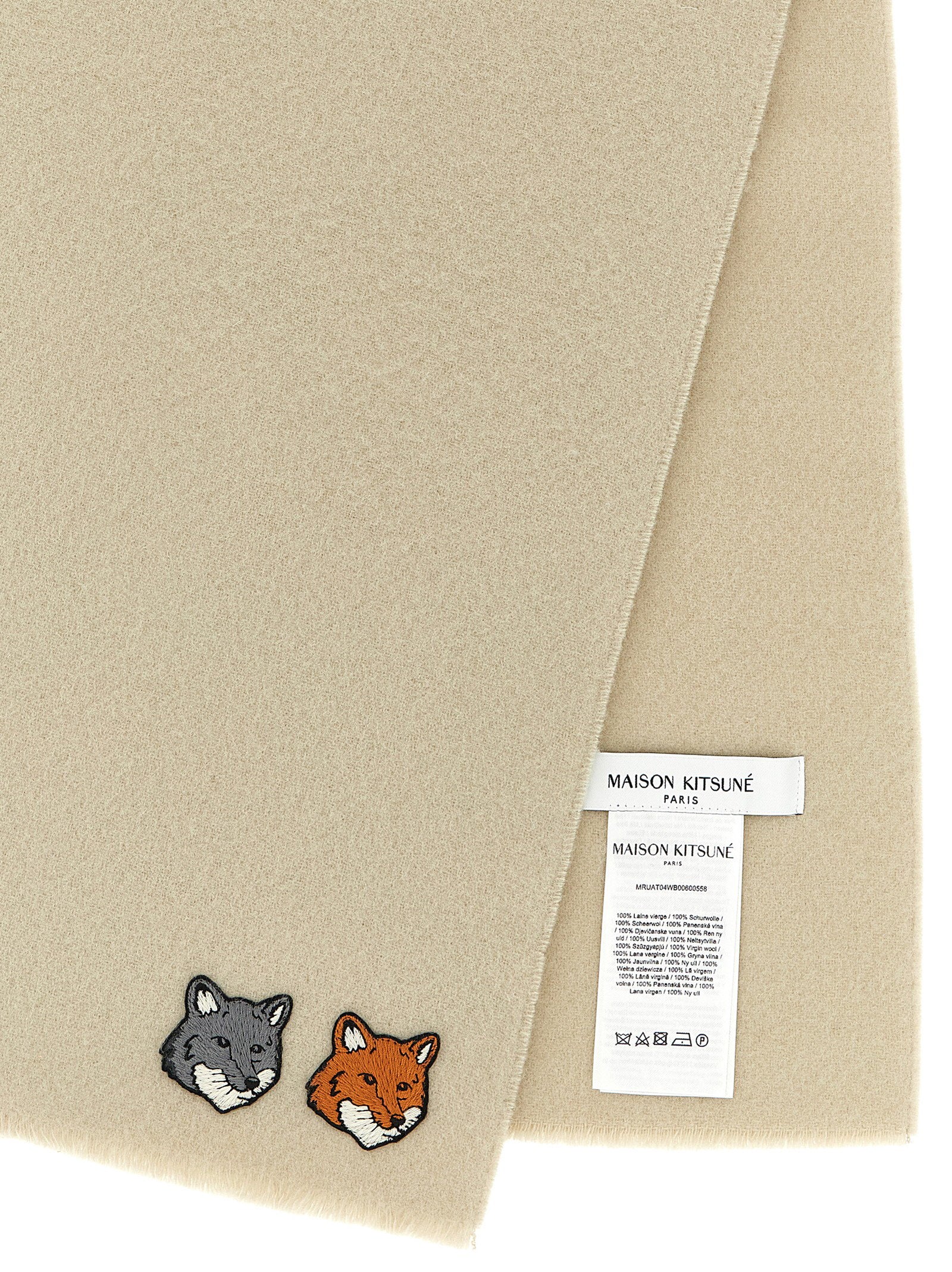 Maison Kitsuné Double Fox Head Scarf — Cream, view 3