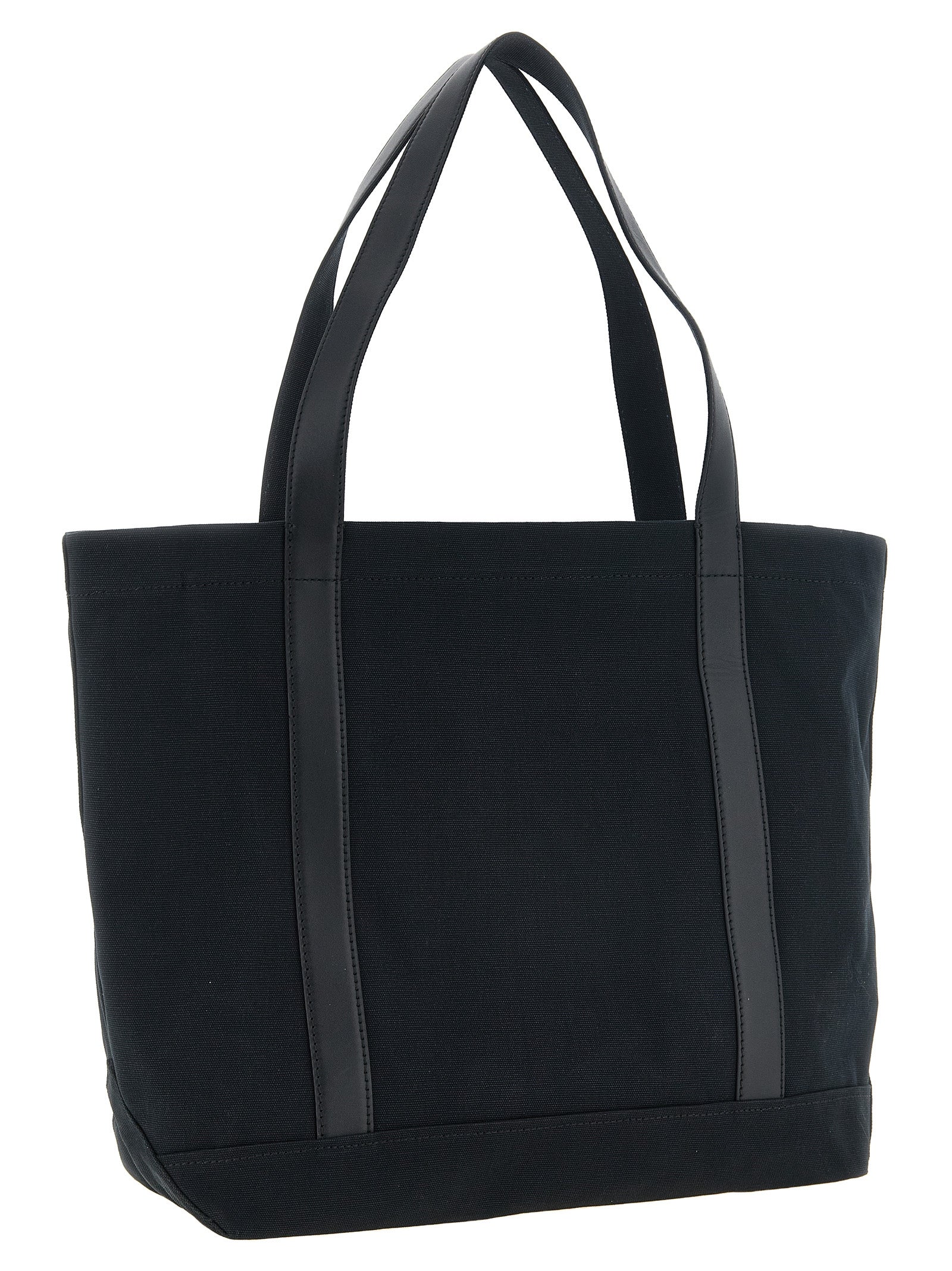 Maison Kitsuné Canvas Tote Bag — Black, view 2