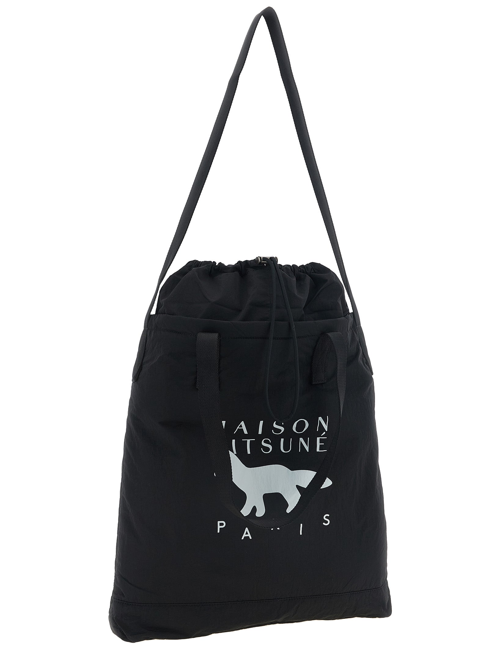 Maison Kitsuné Nylon Tote Bag — Black, view 3