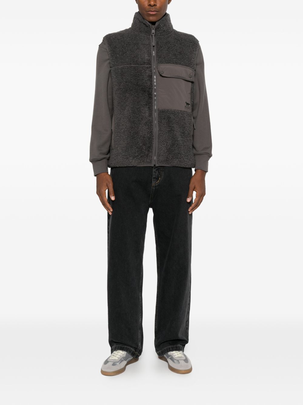 Maison Kitsuné Fleece Vest — Dark Grey by Maison Kitsune