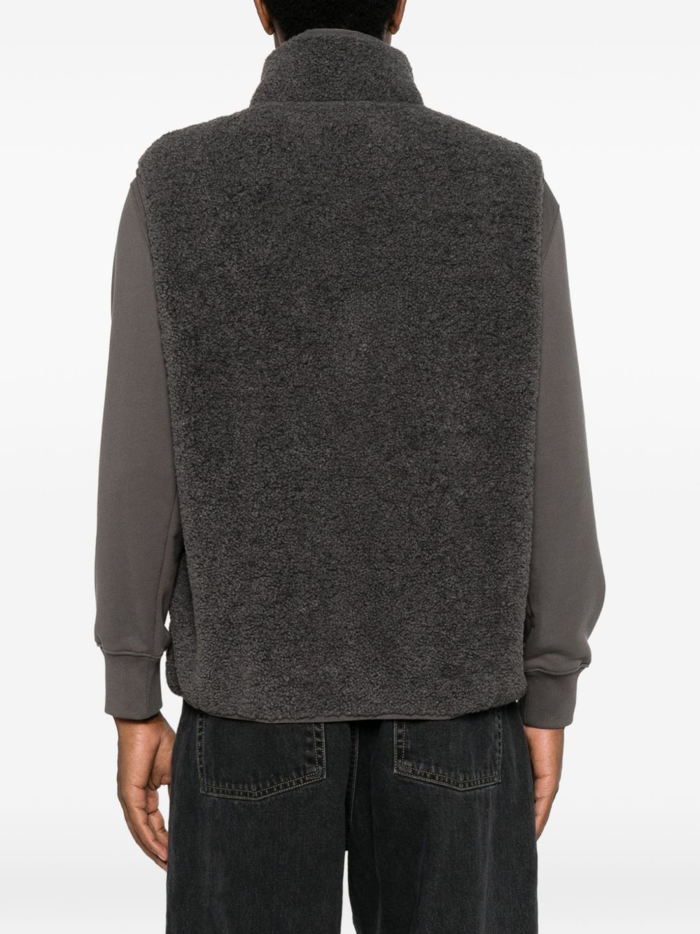 Maison Kitsuné Fleece Vest — Dark Grey, view 4