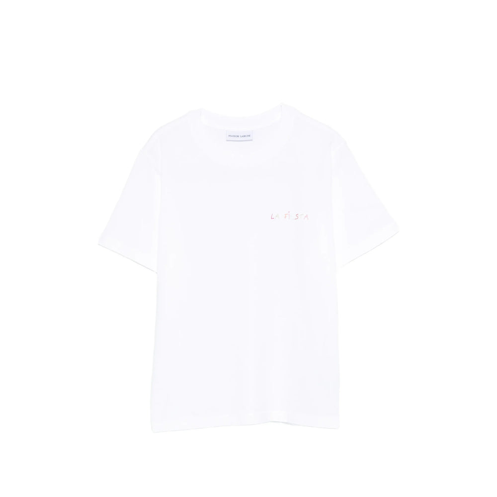 Maison Labiche White Lettering Organic Cotton T-Shirt — White by Maison Labiche
