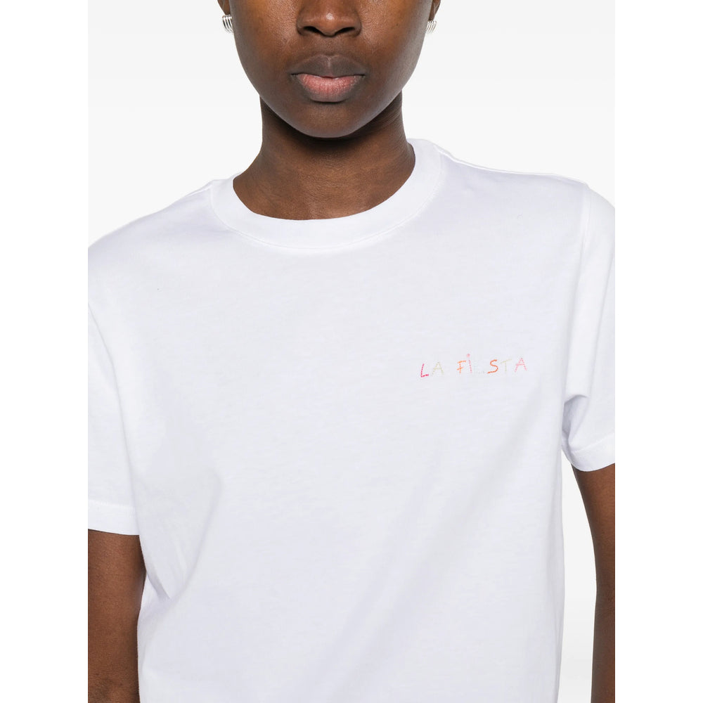 Maison Labiche White Lettering Organic Cotton T-Shirt — White, view 3