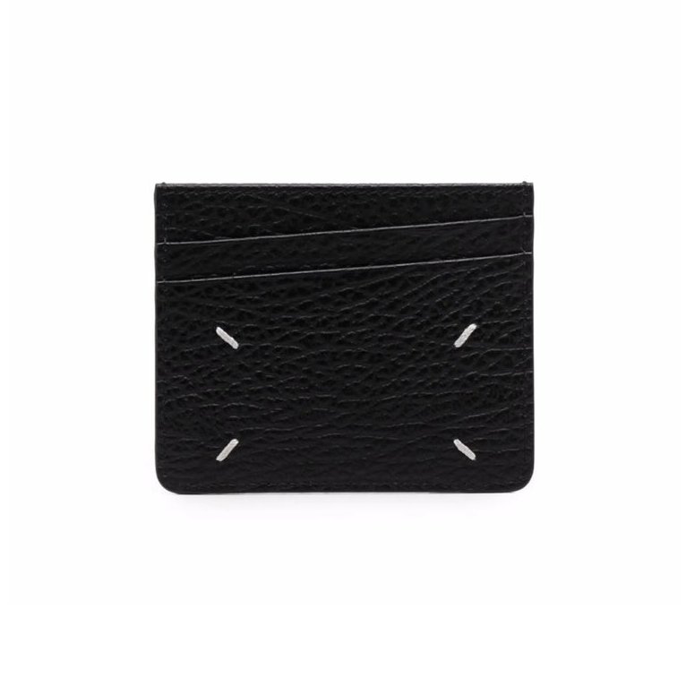 Maison Margiela Four-Stitch Calf Leather Card Case — Black, view 3