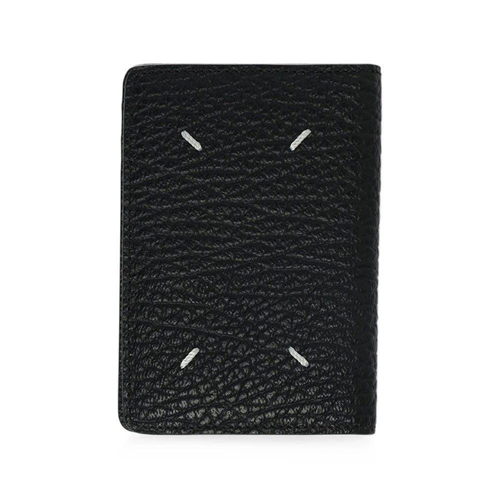 Maison Margiela Four-Stitch Calf Leather Card Holder — Black by Maison Margiela