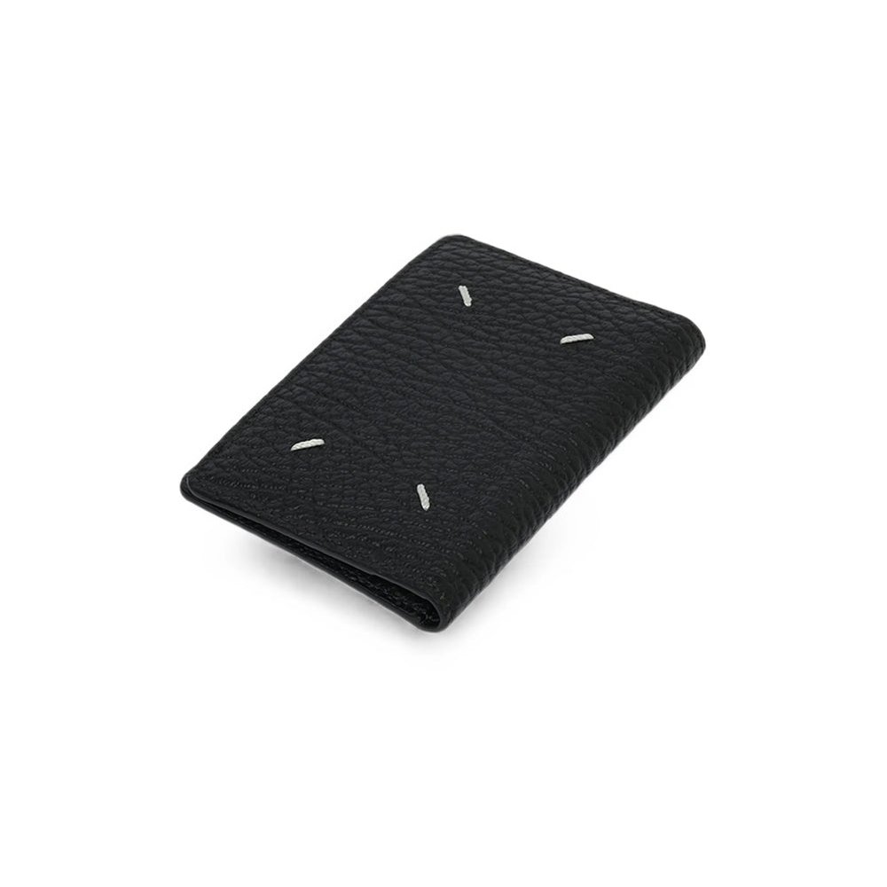 Maison Margiela Four-Stitch Calf Leather Card Holder — Black, view 2