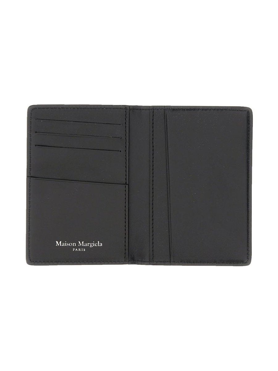 Maison Margiela Bi-Fold Leather Cardholder — Black, view 3
