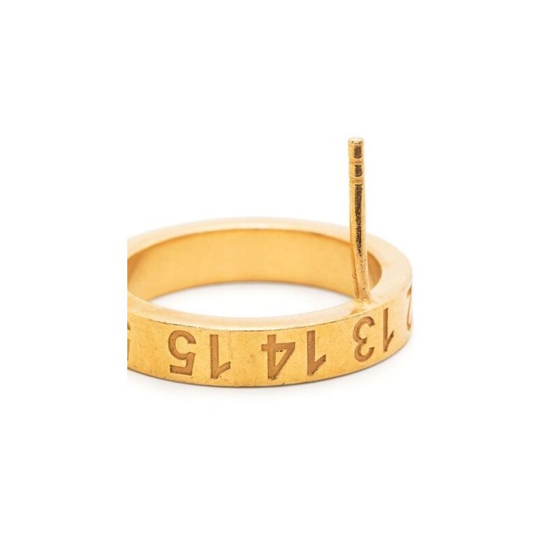 Maison Margiela Engraved Gold-Plated Earrings — Gold, view 2