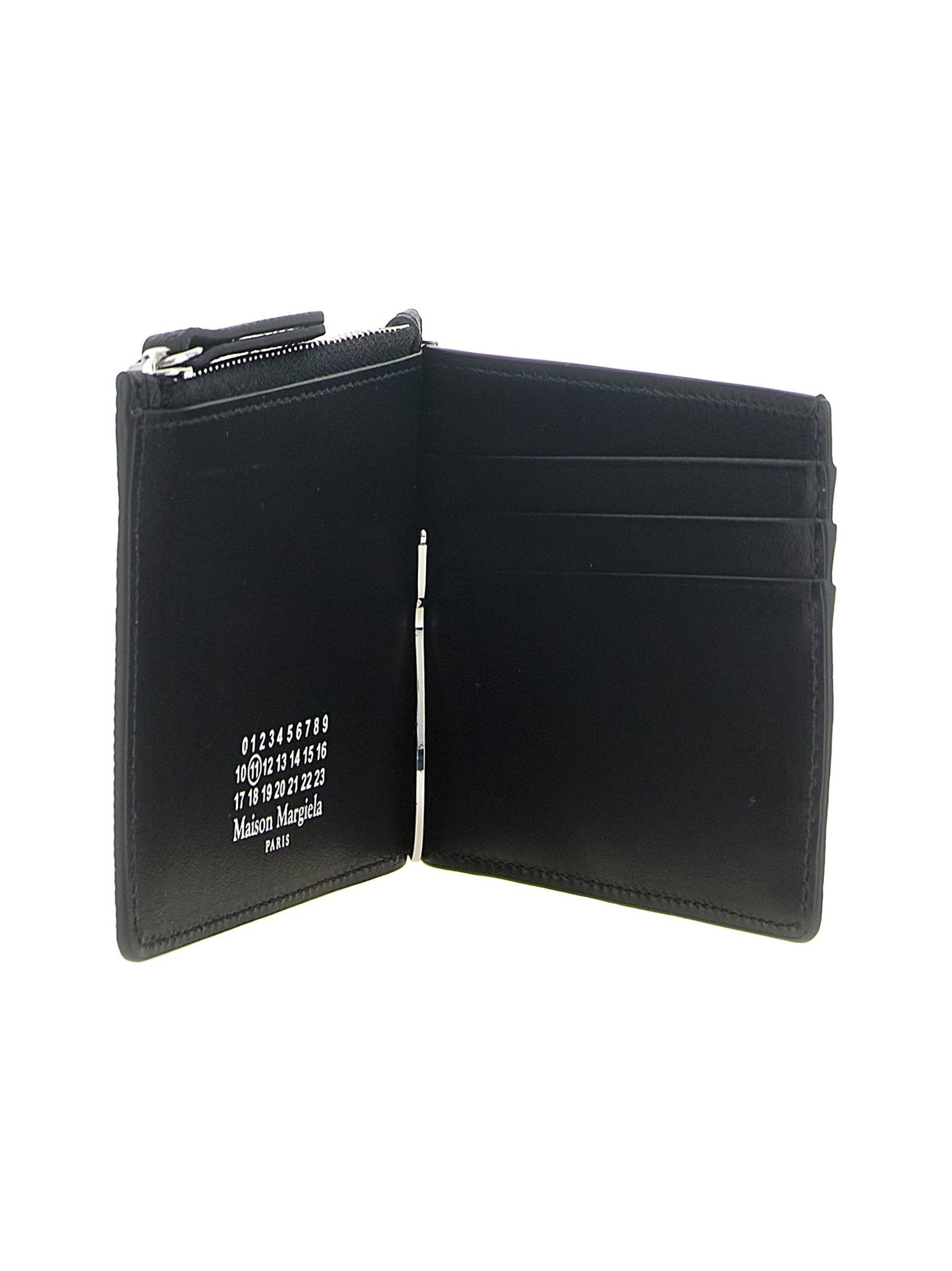 Maison Margiela Four-Stitch Calf Leather Wallet — Black, view 3