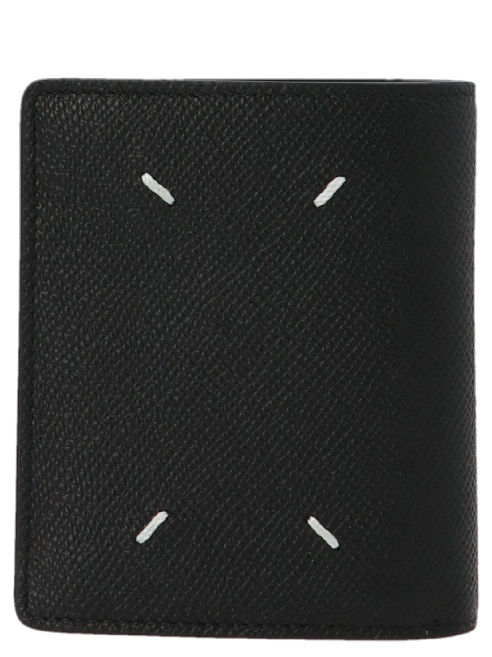 Maison Margiela Logo-Embroidered Leather Wallet — Black, view 2