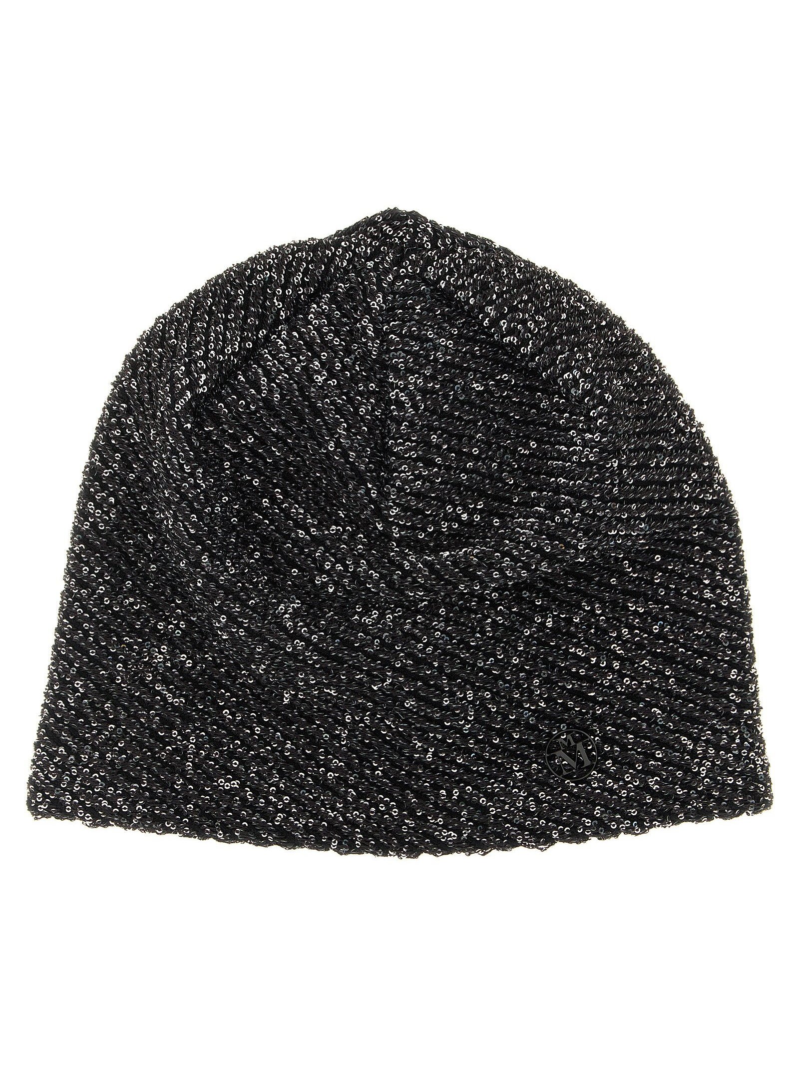 Maison Michel Sequin-Embellished Beanie — Black by Maison Michel
