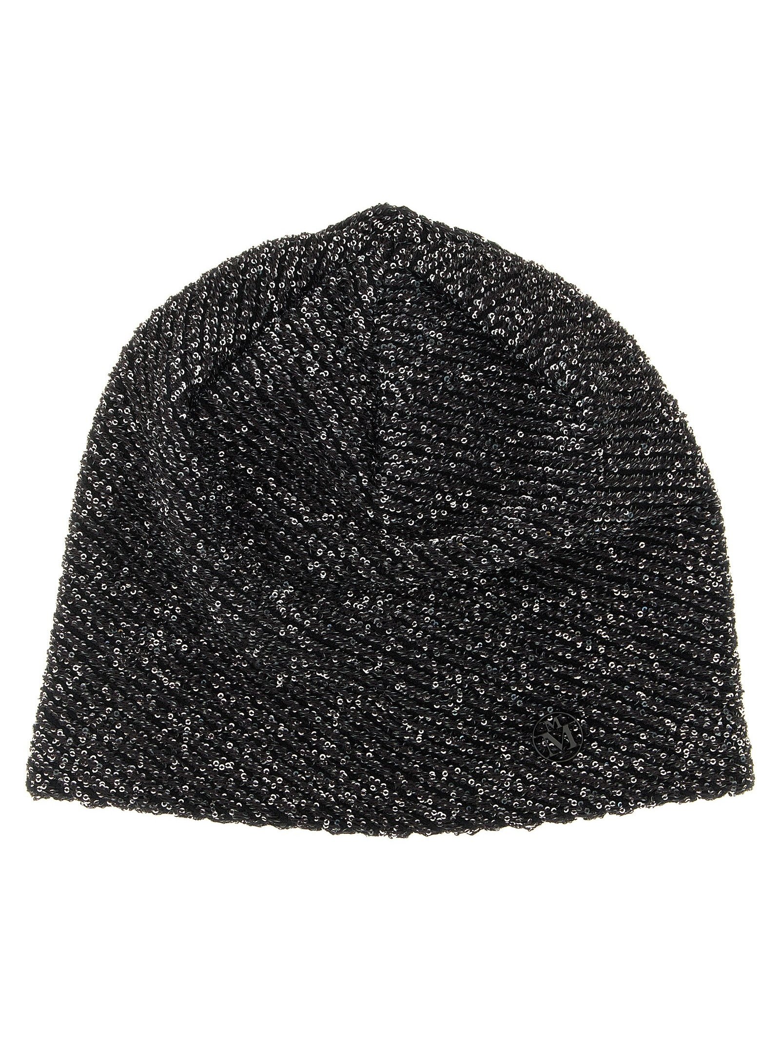 Maison Michel MA342328BM Sequin-Embellished Wool Beanie — Black by Maison Michel