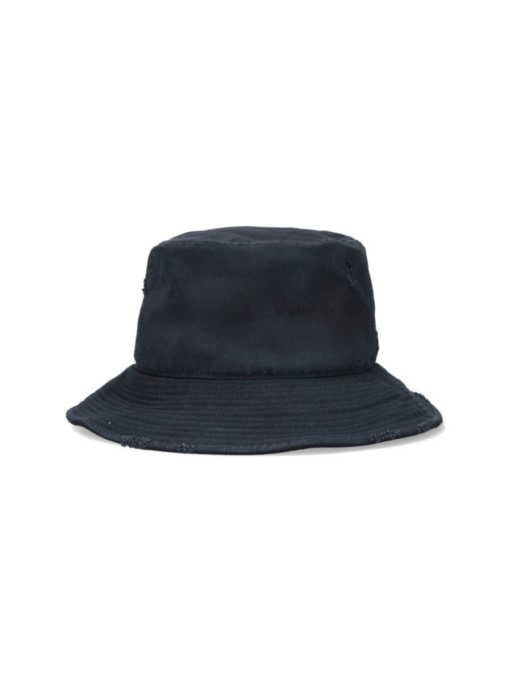 Maison Mihara Yasuhiro A12AC401 Distressed Twill Bucket Hat — Navy, view 2