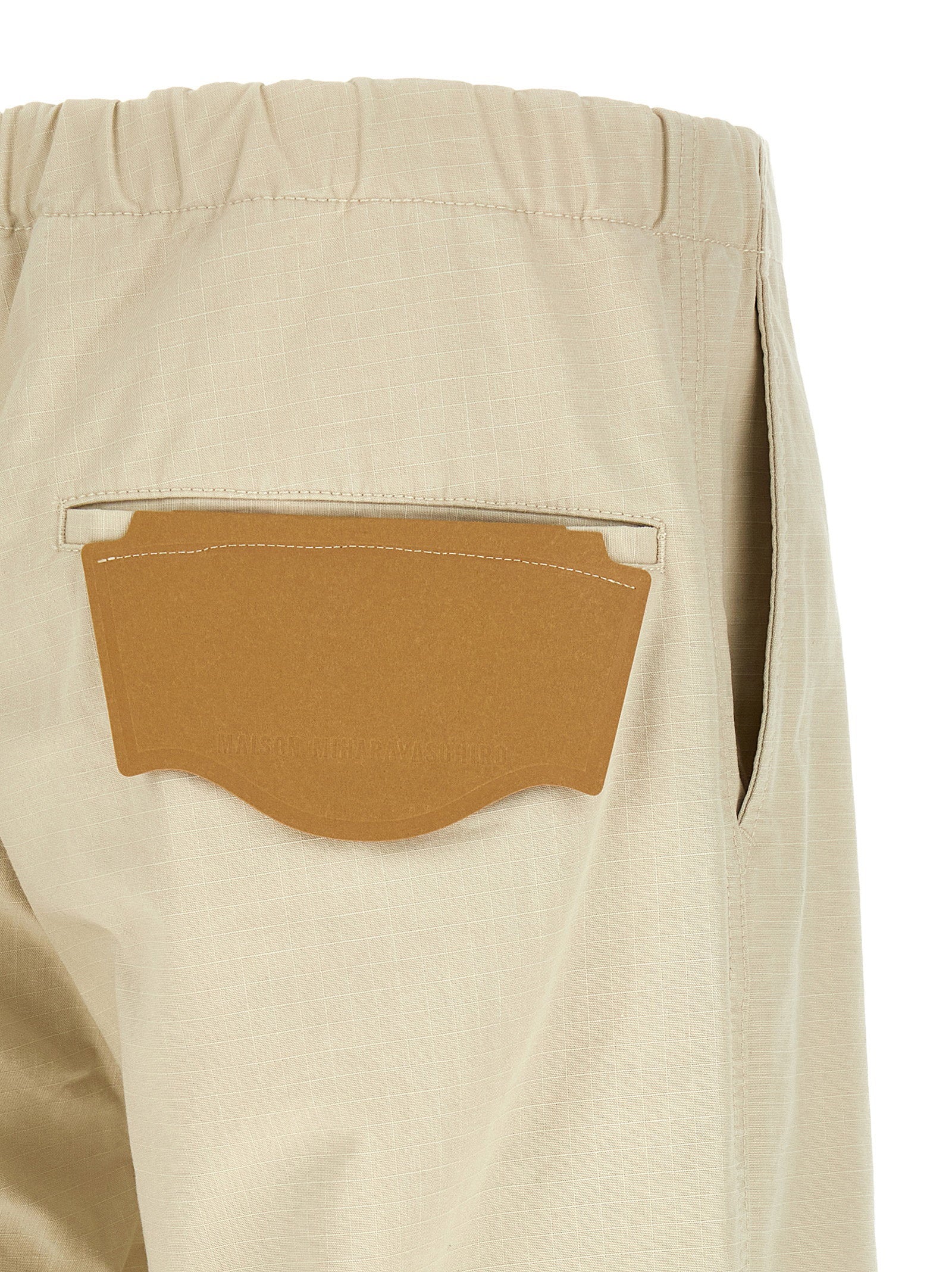 Maison Mihara Yasuhiro Ripstop Parachute Cargo Pants — Cream, view 4
