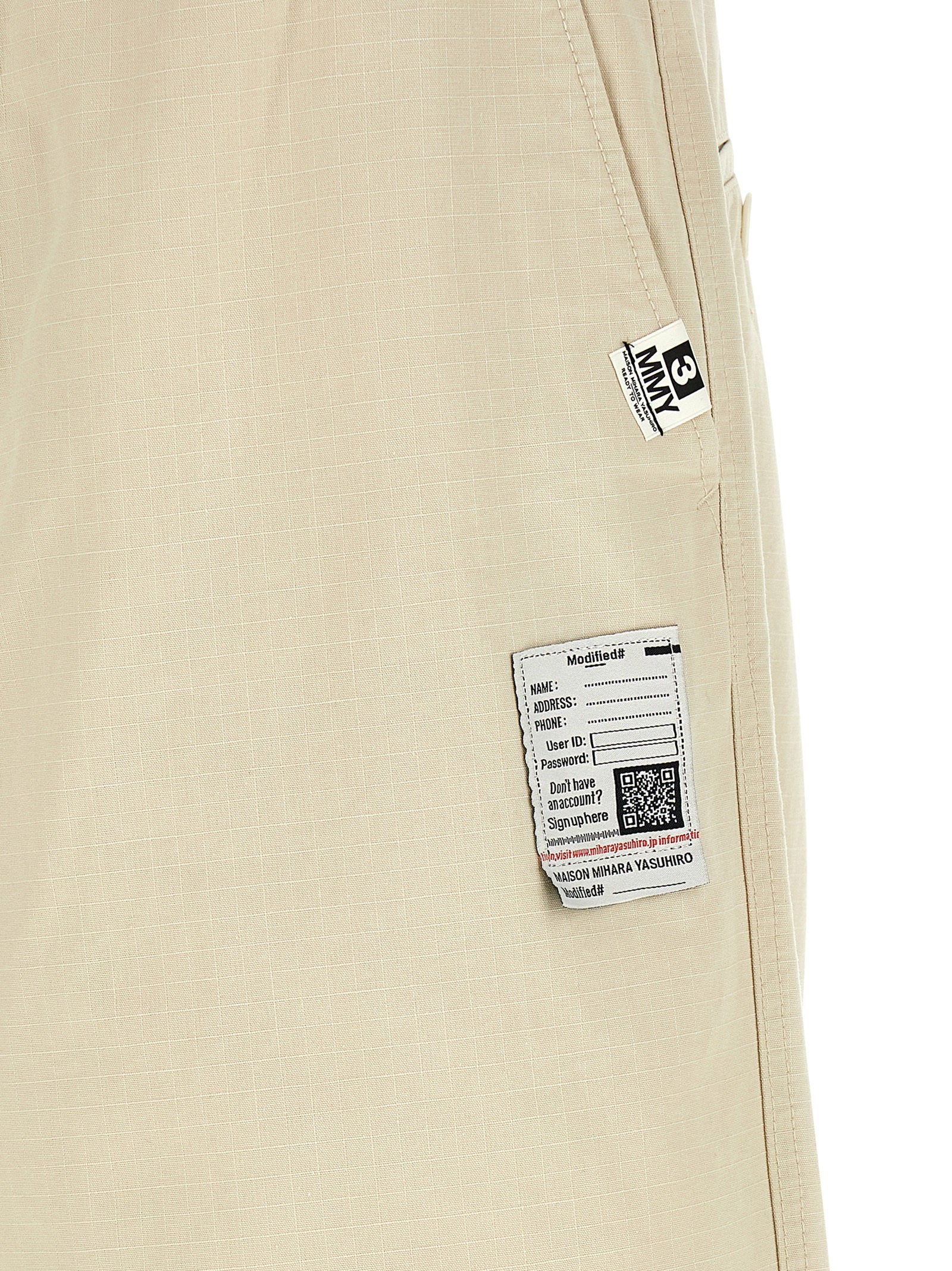 Maison Mihara Yasuhiro Ripstop Parachute Cargo Pants — Cream, view 5
