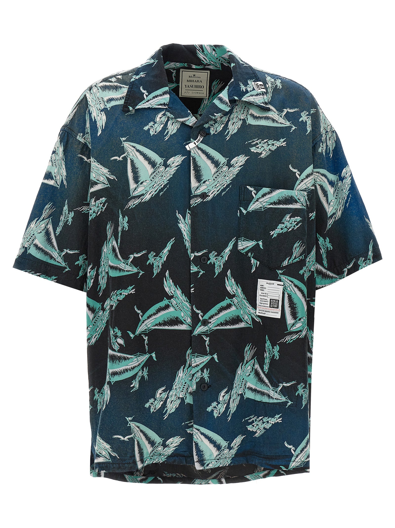 Maison Mihara Yasuhiro Sailboat-Print Rayon Shirt — Navy by Maison Mihara Yasuhiro