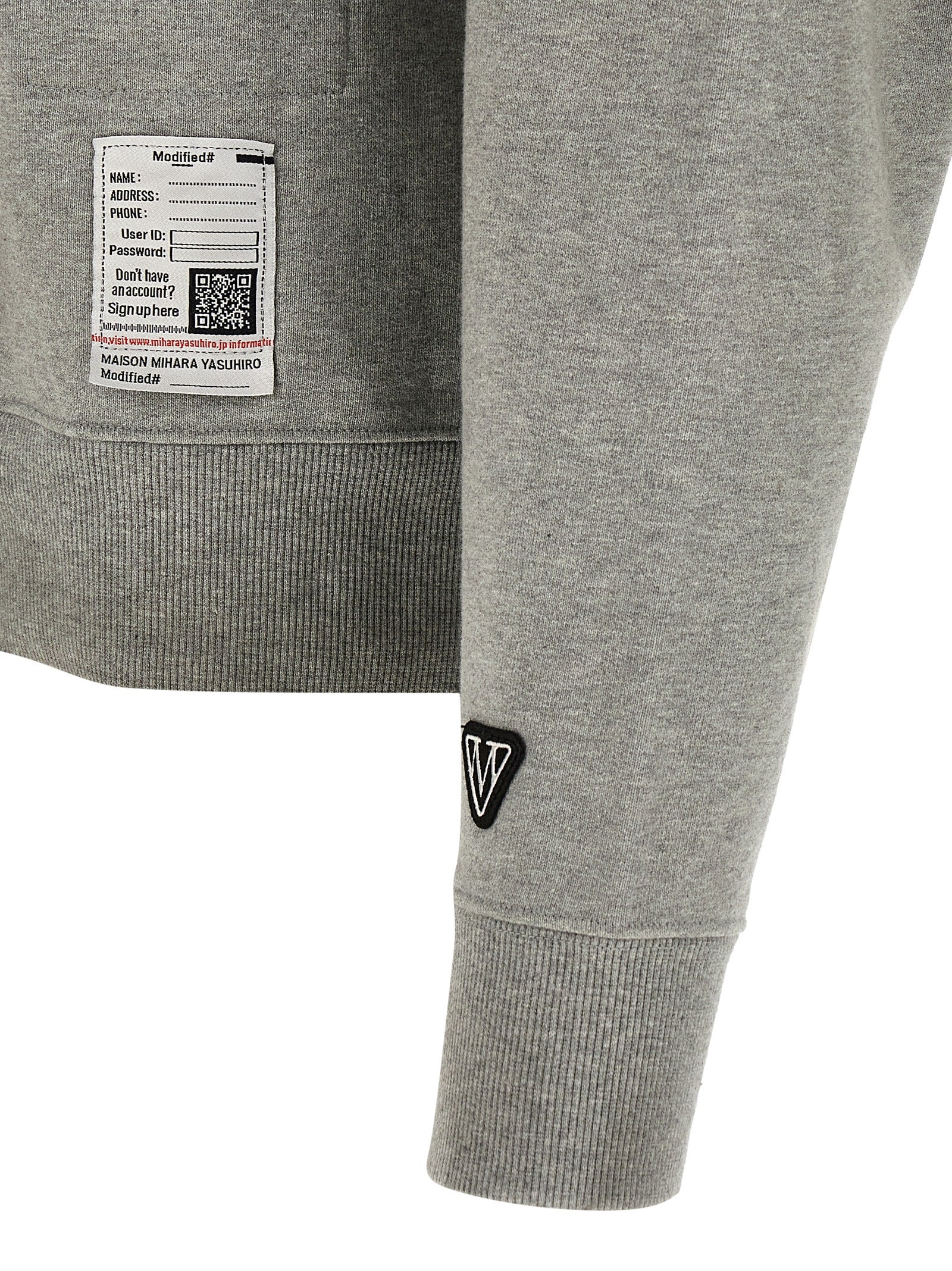 Maison Mihara Yasuhiro Logo-Embroidered Cotton Sweatshirt — Gray, view 4