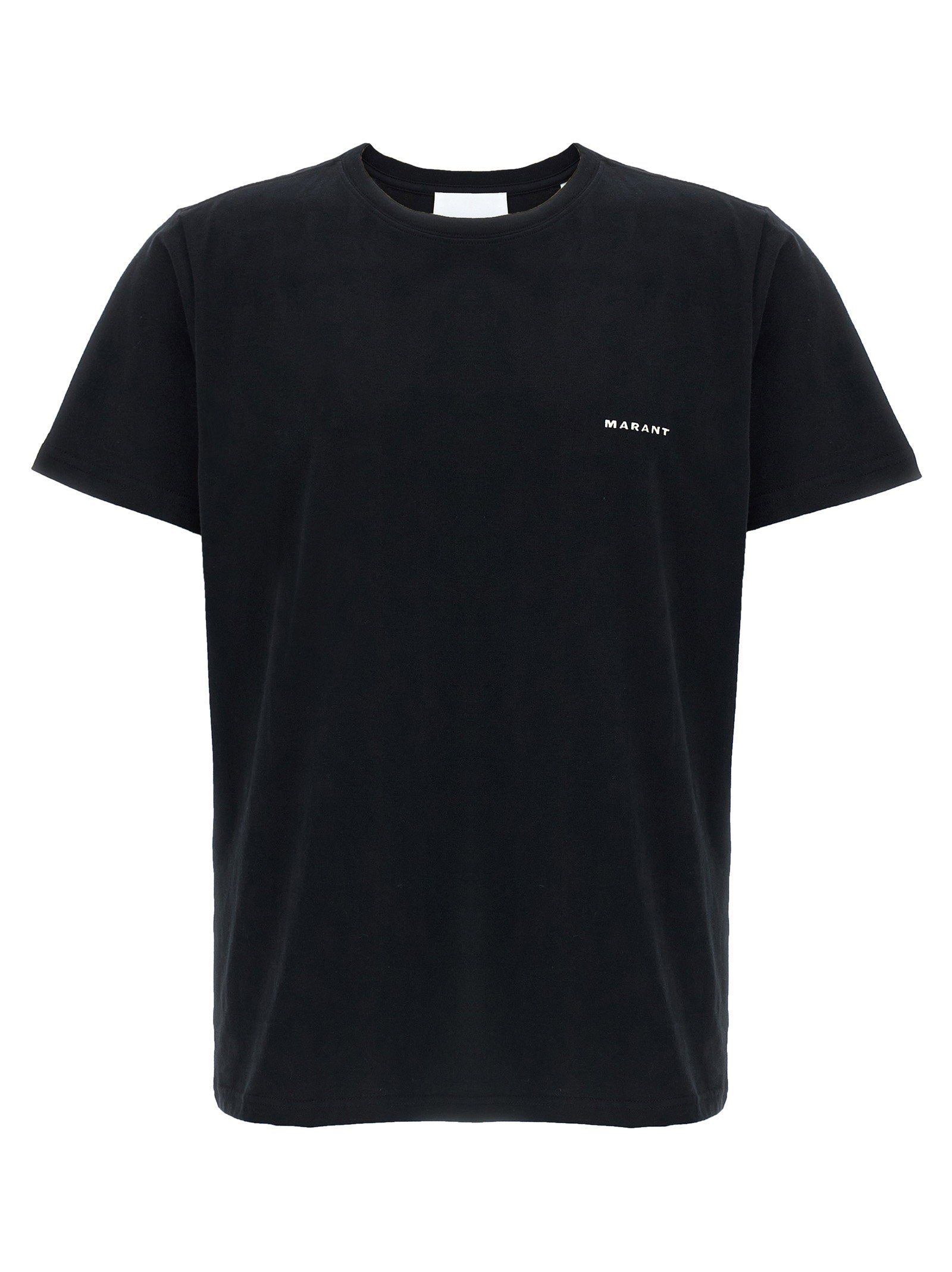 Marant Logo-Flocked Cotton T-shirt — Black by Marant