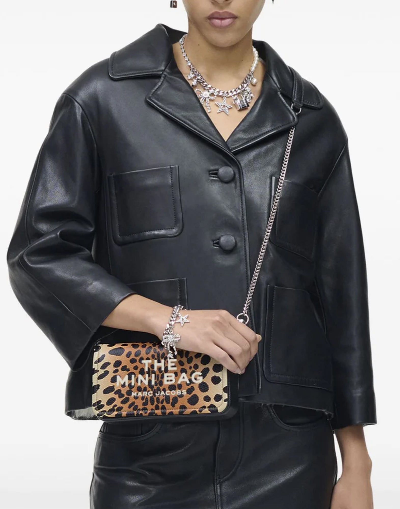 Marc Jacobs Animal-Print Leather Mini Bag — Beige, view 4