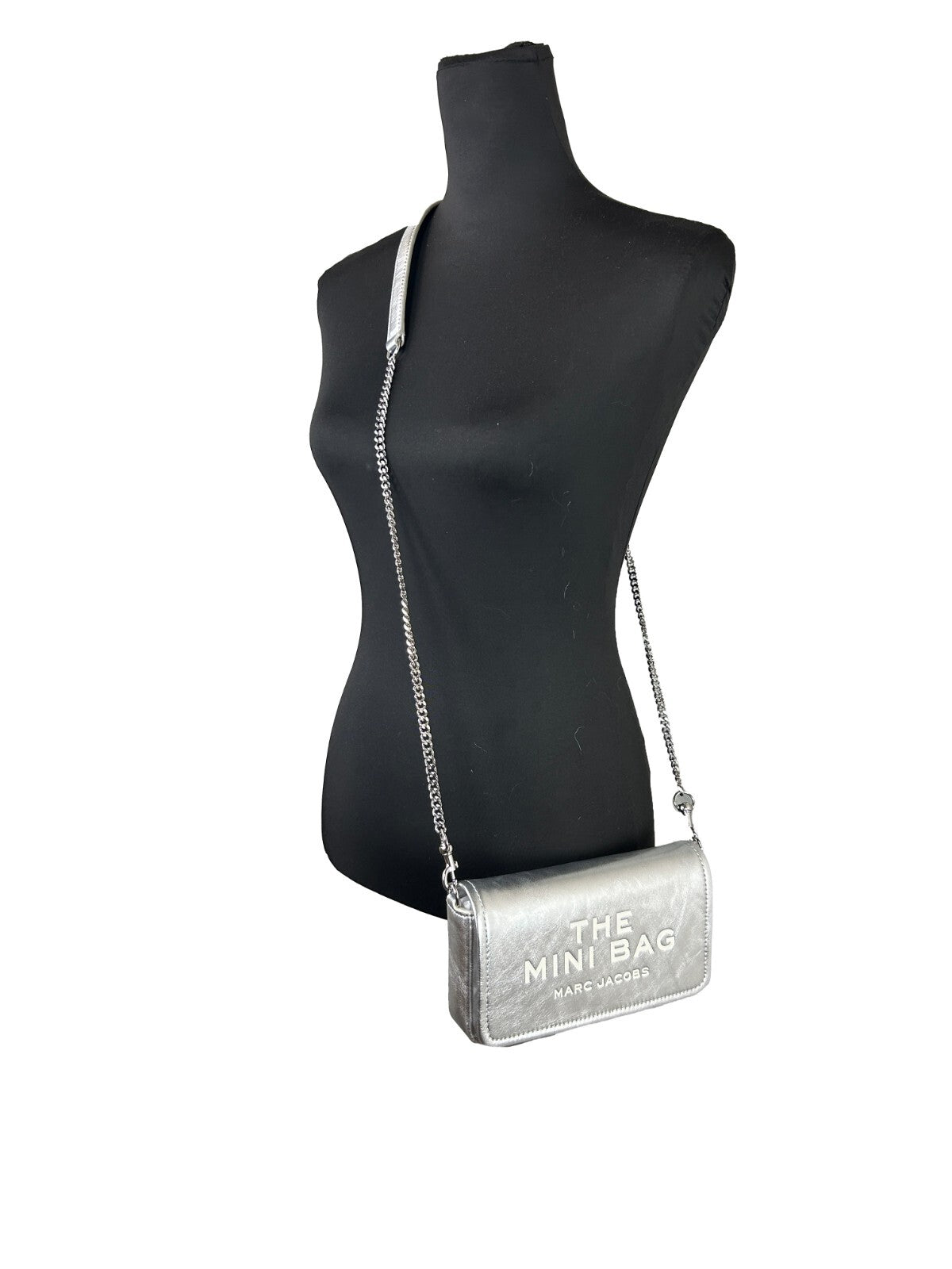 Marc Jacobs Metallic Leather Mini Bag — Silver, view 4