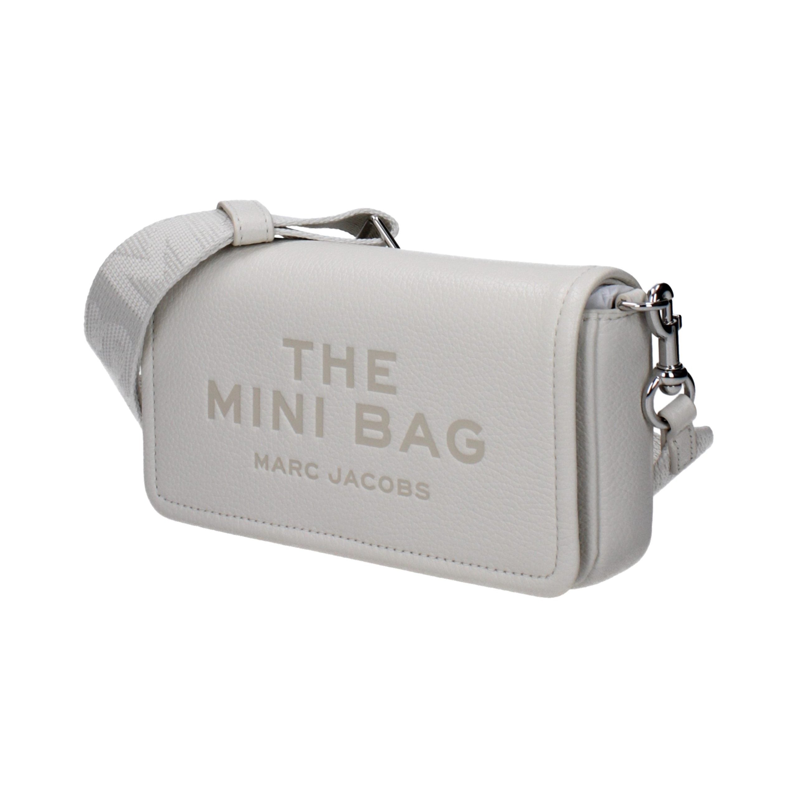 Marc Jacobs Logo-Embossed Leather Mini Bag — White, view 2