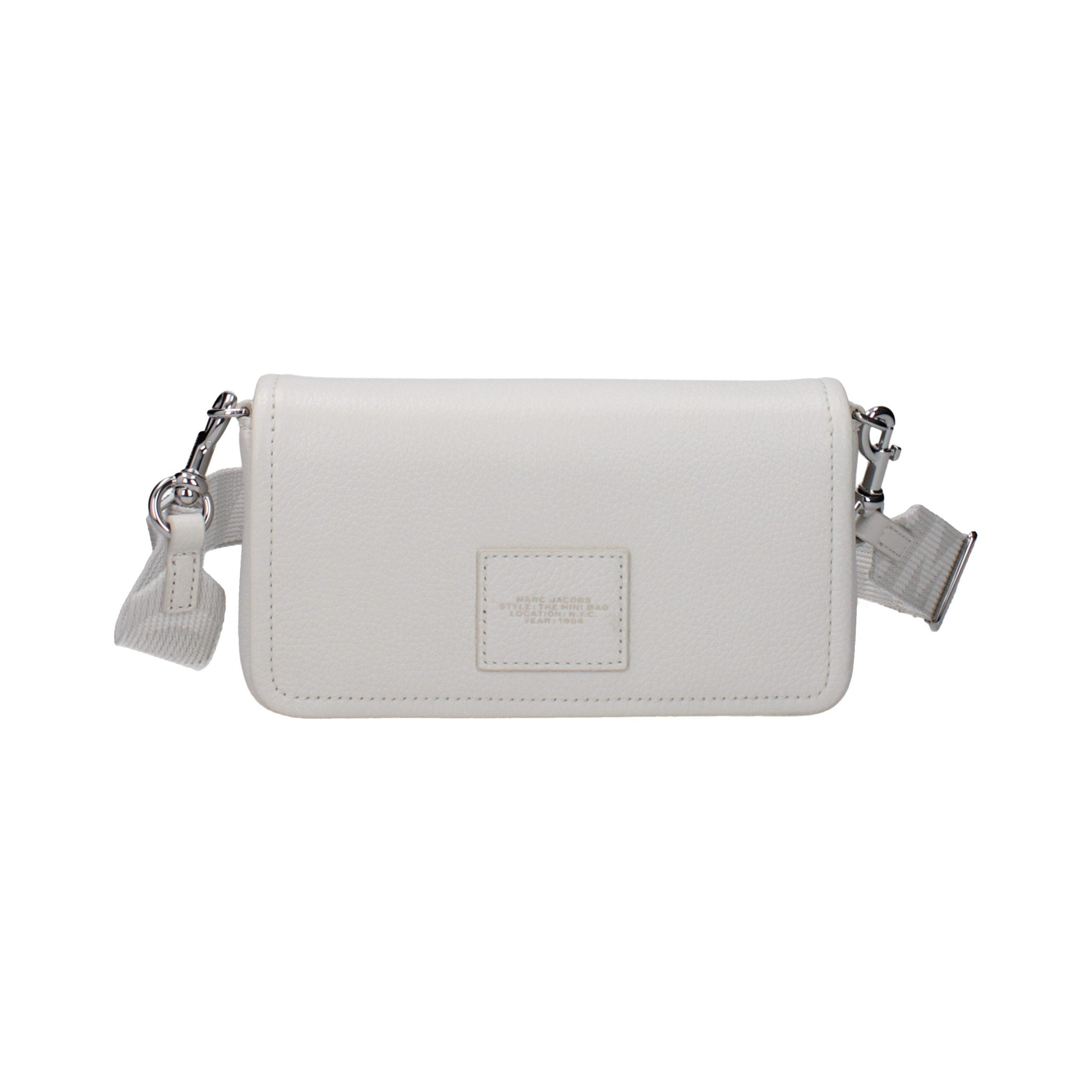 Marc Jacobs Logo-Embossed Leather Mini Bag — White, view 3