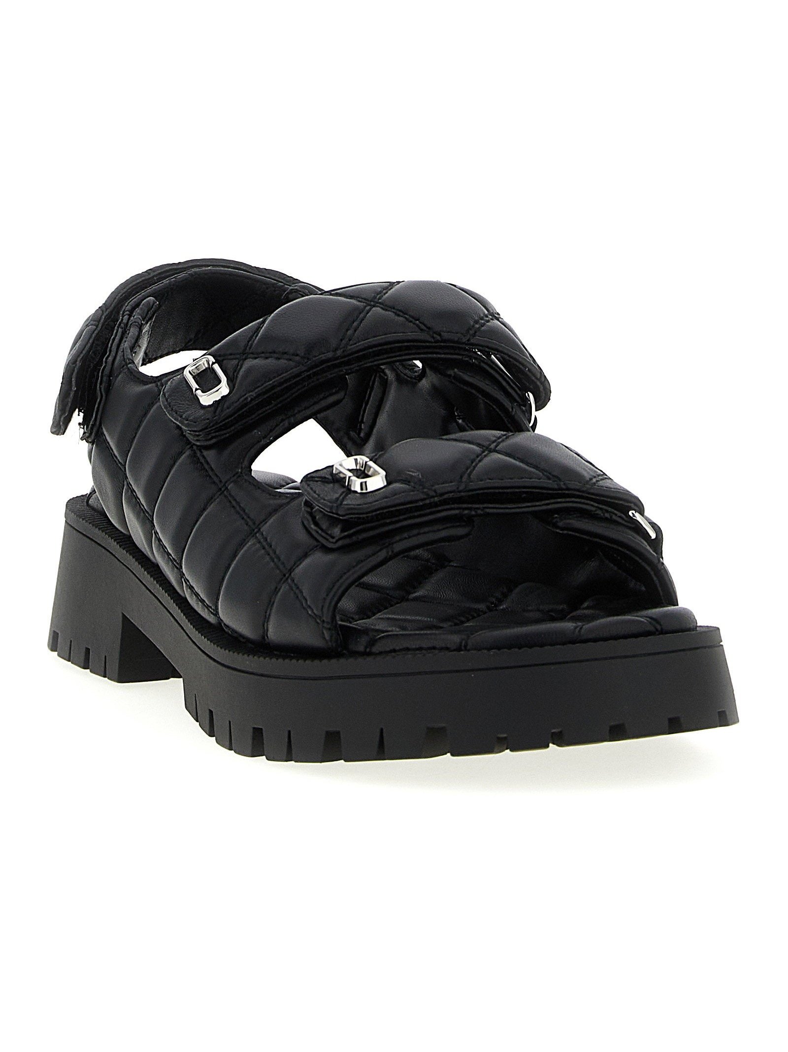 Marc Jacobs Quilted Leather Sandals — Black, view 2