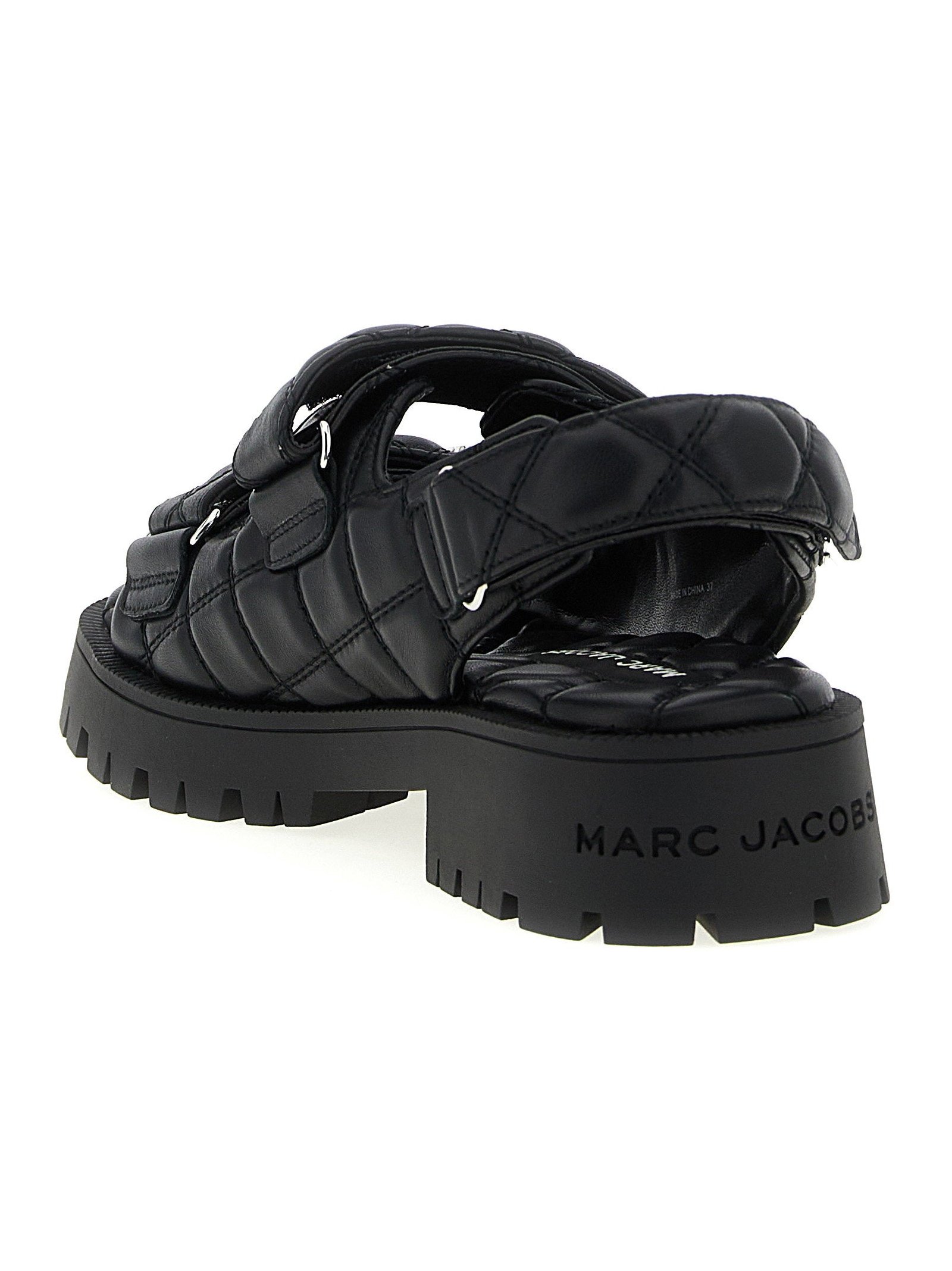 Marc Jacobs Quilted Leather Sandals — Black, view 3