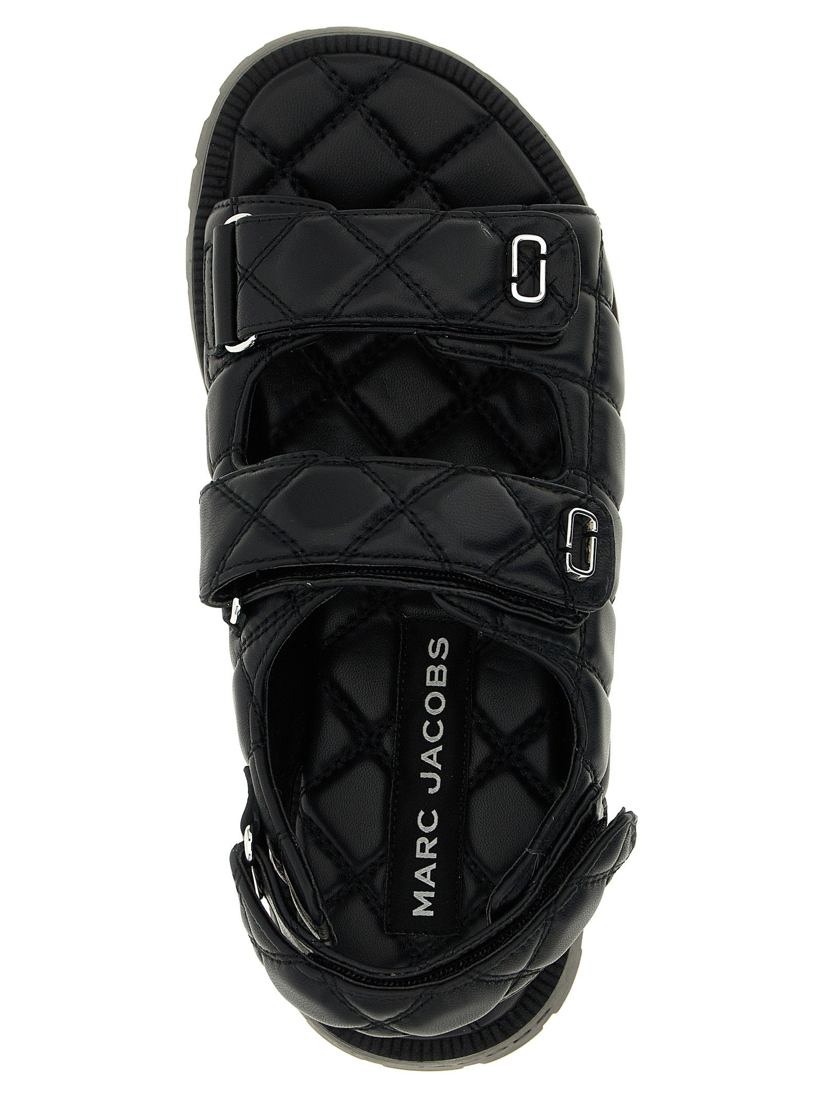 Marc Jacobs Quilted Leather Sandals — Black, view 4