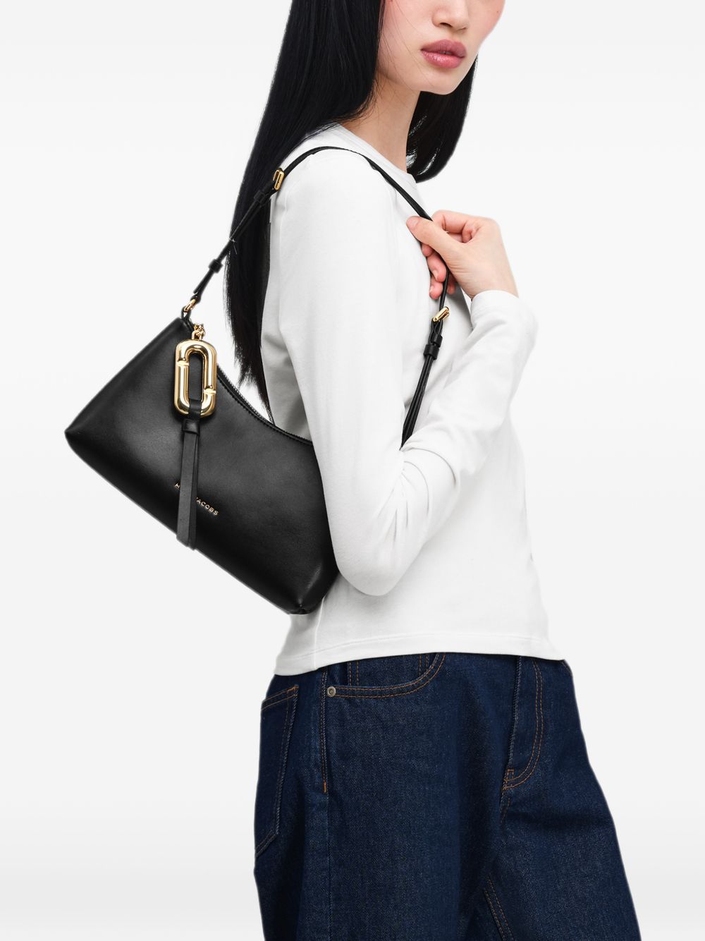 Marc Jacobs Leather Shoulder Bag — Black, view 2