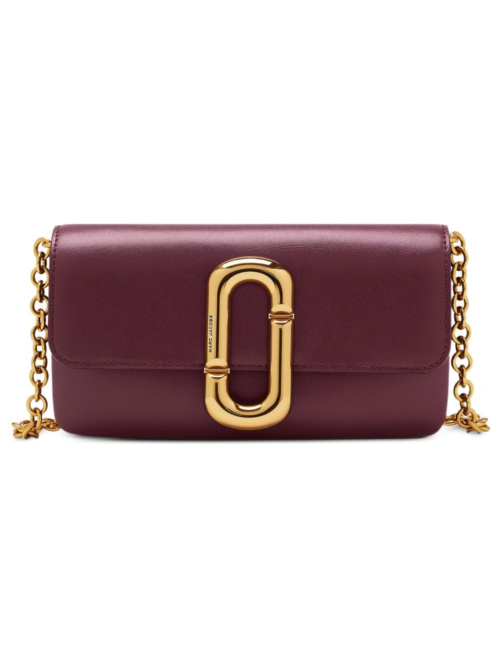 Marc Jacobs Leather Wallet on Chain — Bordeaux by Marc Jacobs