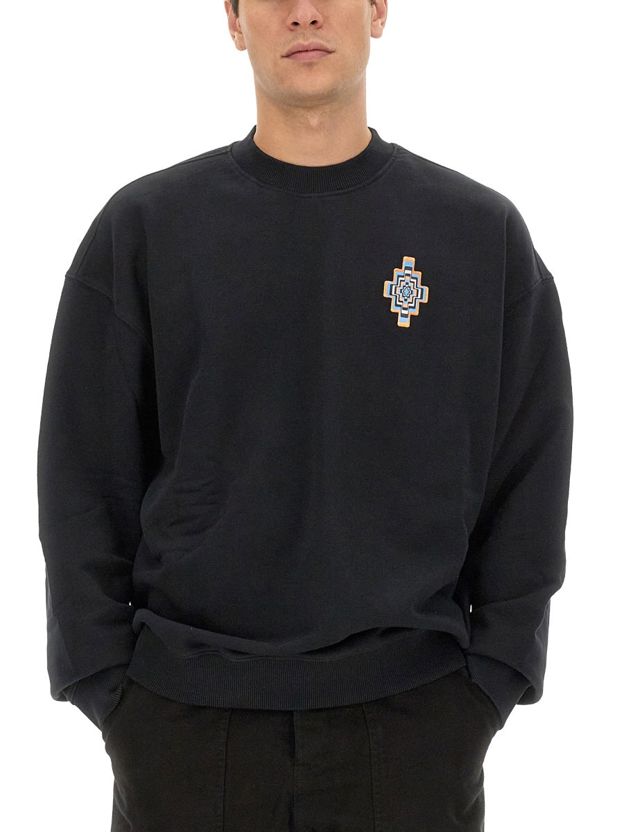 Marcelo Burlon County Of Milan Optical Cross Cotton Sweatshirt — Black, view 2