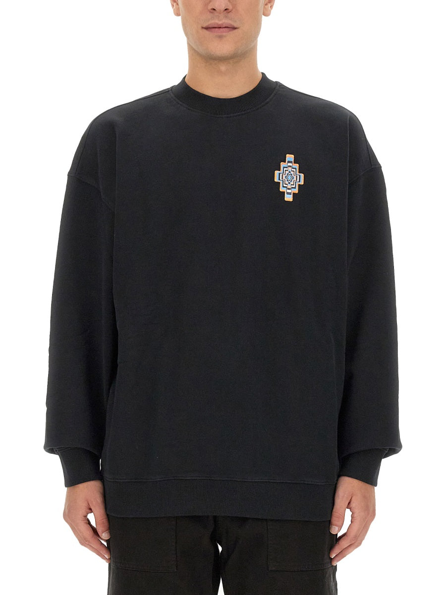 Marcelo Burlon County Of Milan Optical Cross Cotton Sweatshirt — Black, view 3