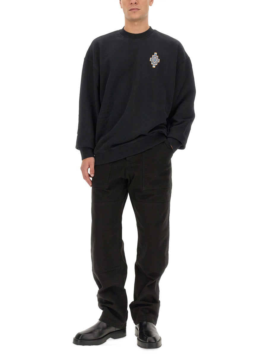 Marcelo Burlon County Of Milan Optical Cross Cotton Sweatshirt — Black, view 4