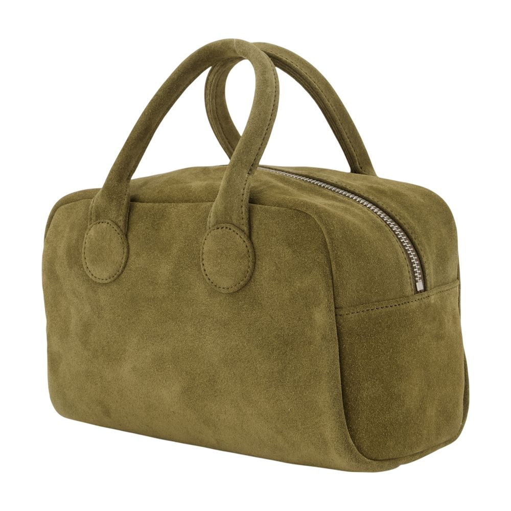 Marge Sherwood Soft Cowhide Bowling Bag — Khaki, view 2