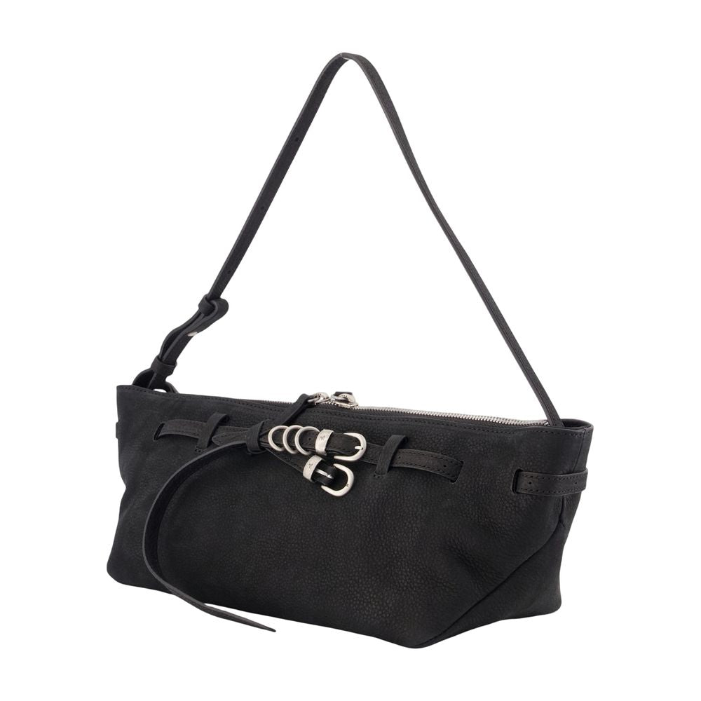 Marge Sherwood Belted Leather Shoulder Bag — Black, view 2