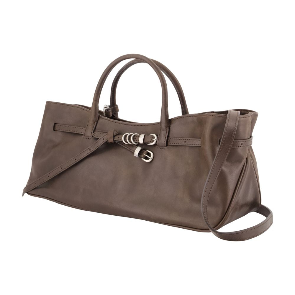 Marge Sherwood Leather with Hardware Bow Shoulder Bag — Brown, view 2