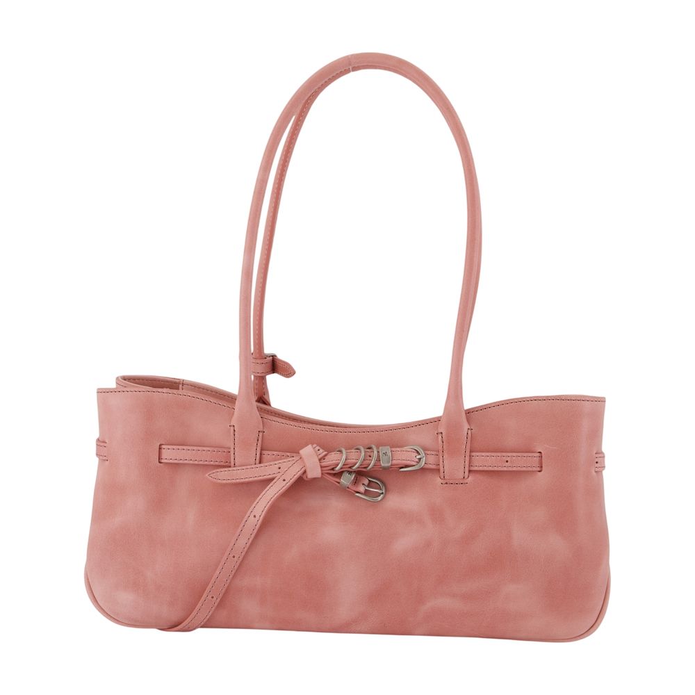 Marge Sherwood Cowhide Leather Shoulder Bag — Pink by Marge Sherwood