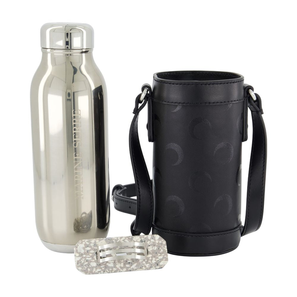 Marine Serre Moon-Embroidered Synthetic Bottle Holder — Black by Marine Serre