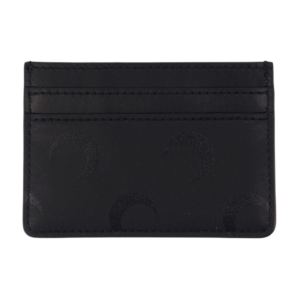 Marine Serre Moon-Embossed Synthetic Card Case — Black by Marine Serre