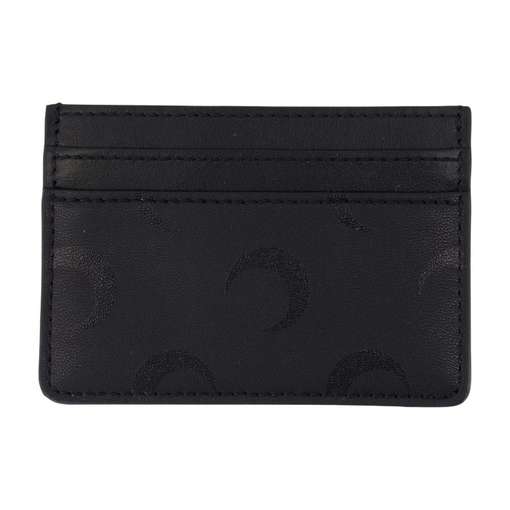 Marine Serre Moon-Embossed Synthetic Card Case — Black, view 2