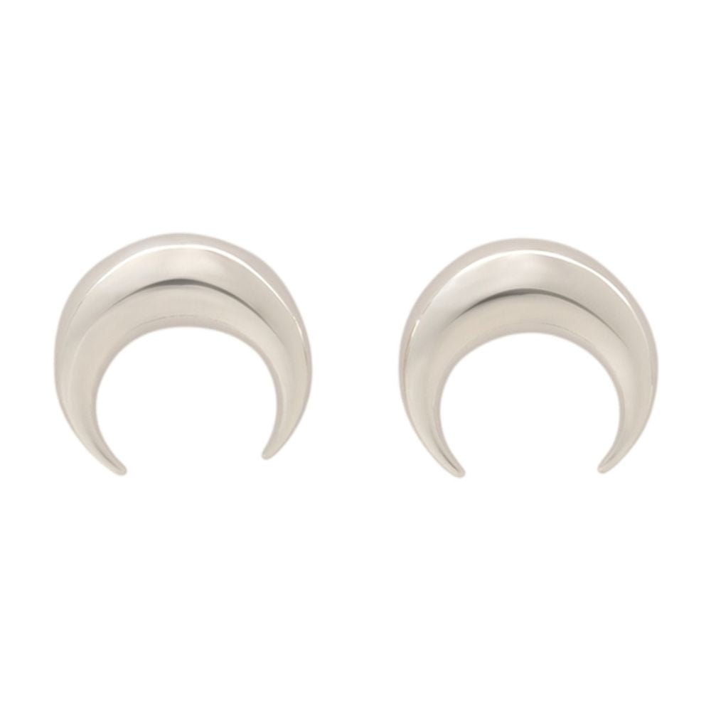 Marine Serre Moon Earrings — Silver, view 2