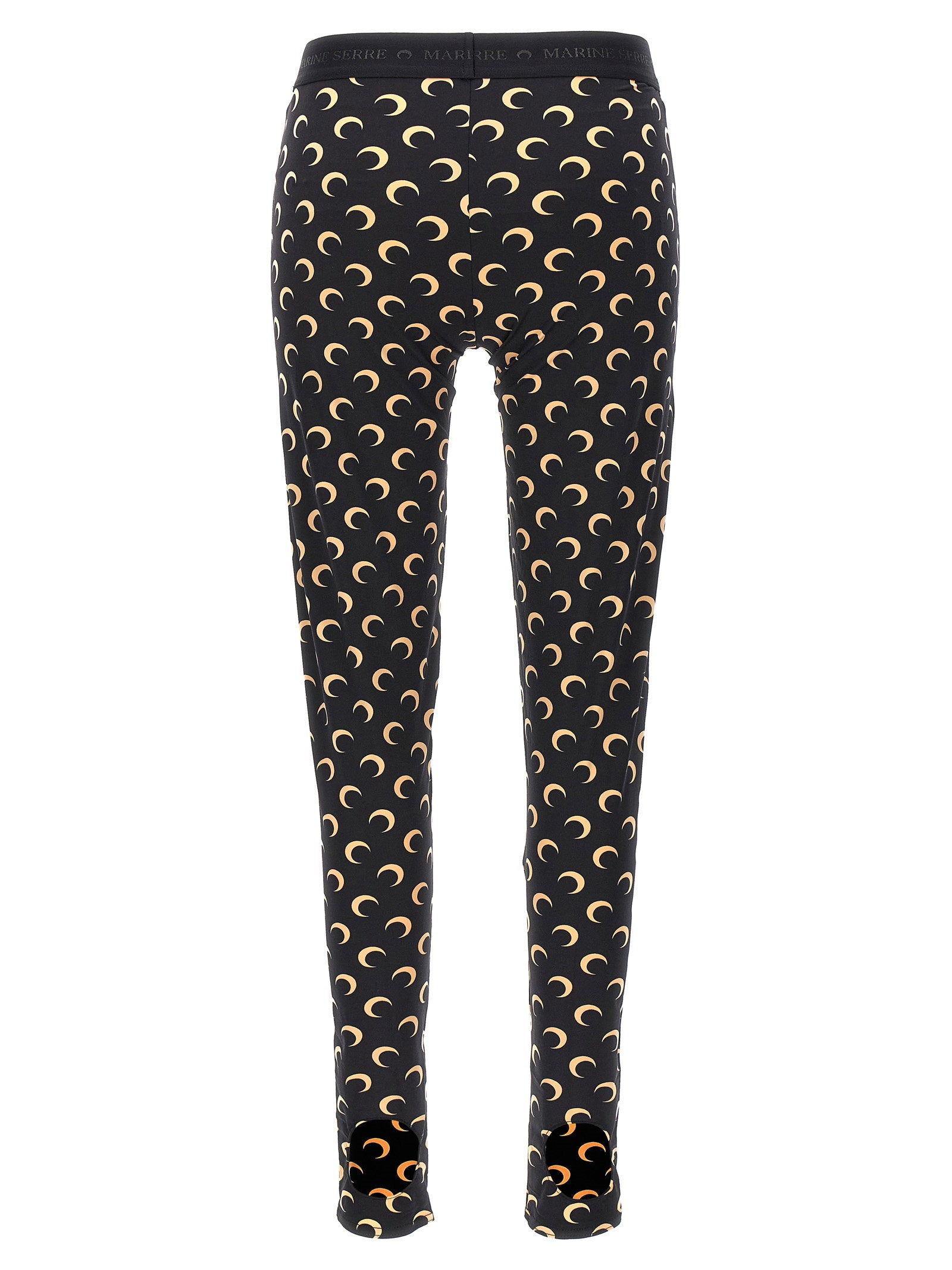 Marine Serre Moon-Printed Stretch Leggings — Black, view 2