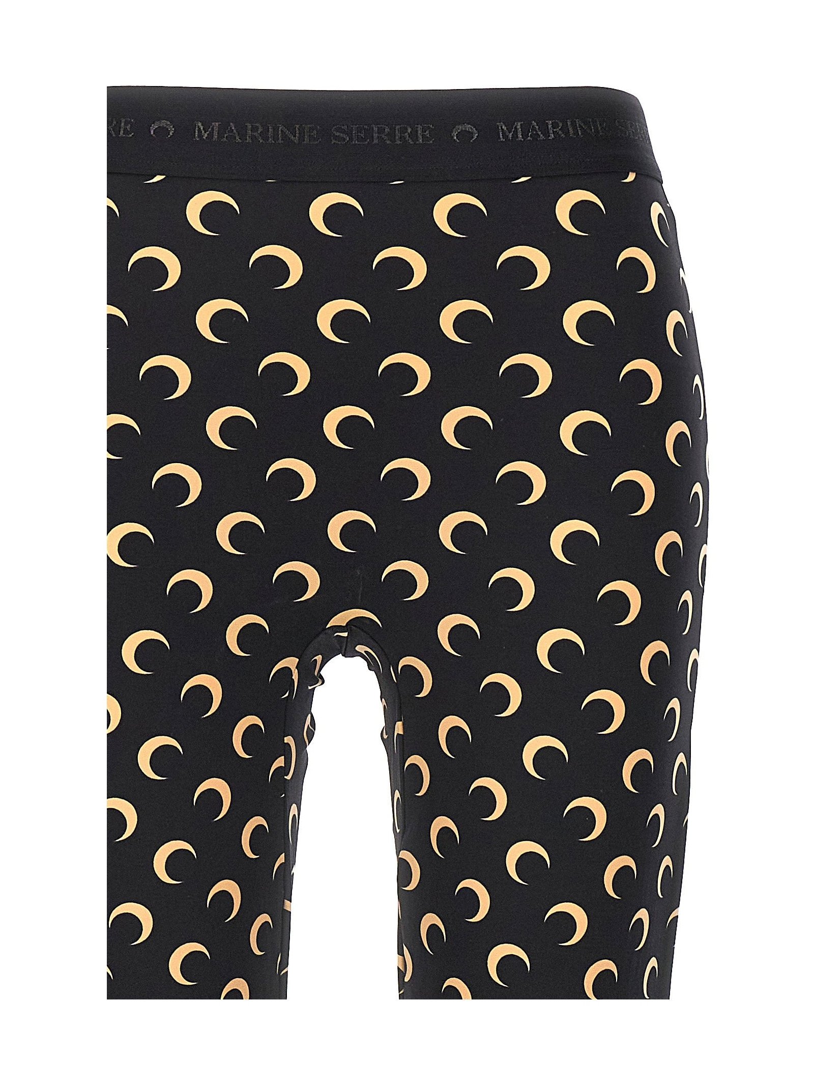 Marine Serre Moon-Printed Stretch Leggings — Black, view 3